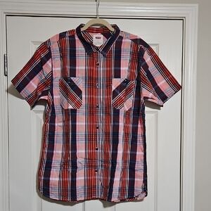 Levi's Plaid Button Up Double Pocket Short Sleeve Shirt Men's XL